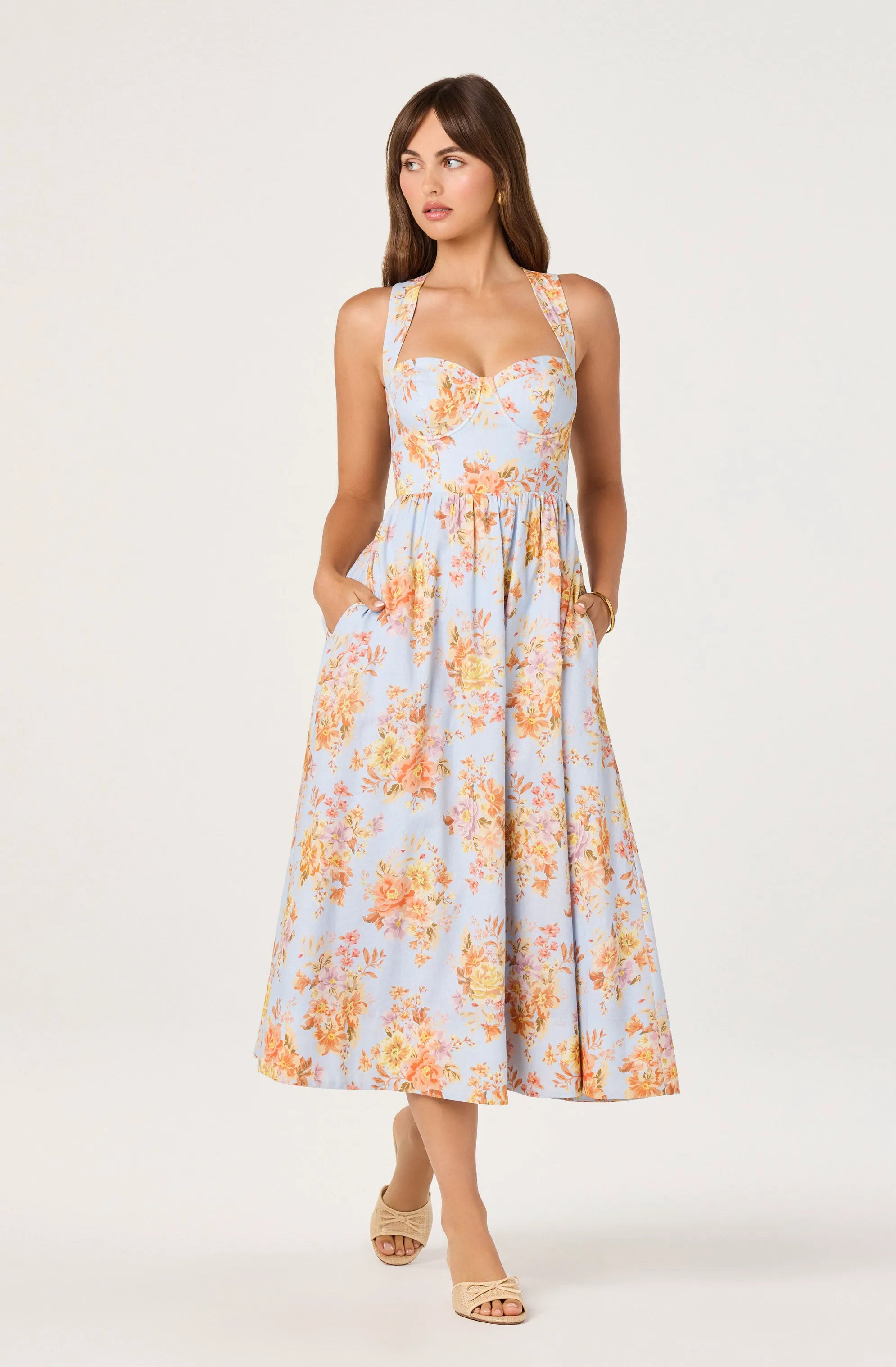 Blue garden floral