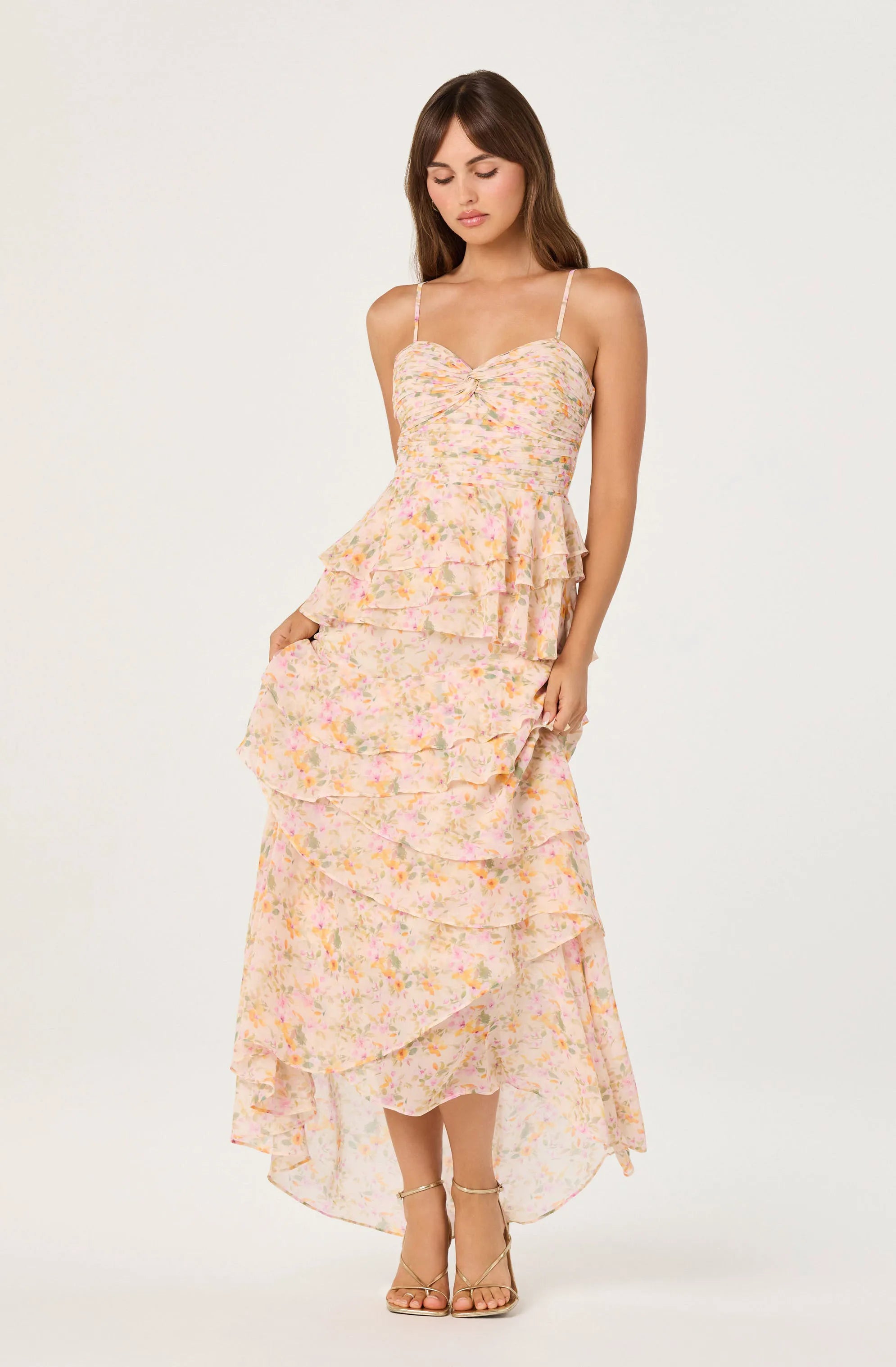 Pink orange floral