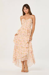 Pink orange floral