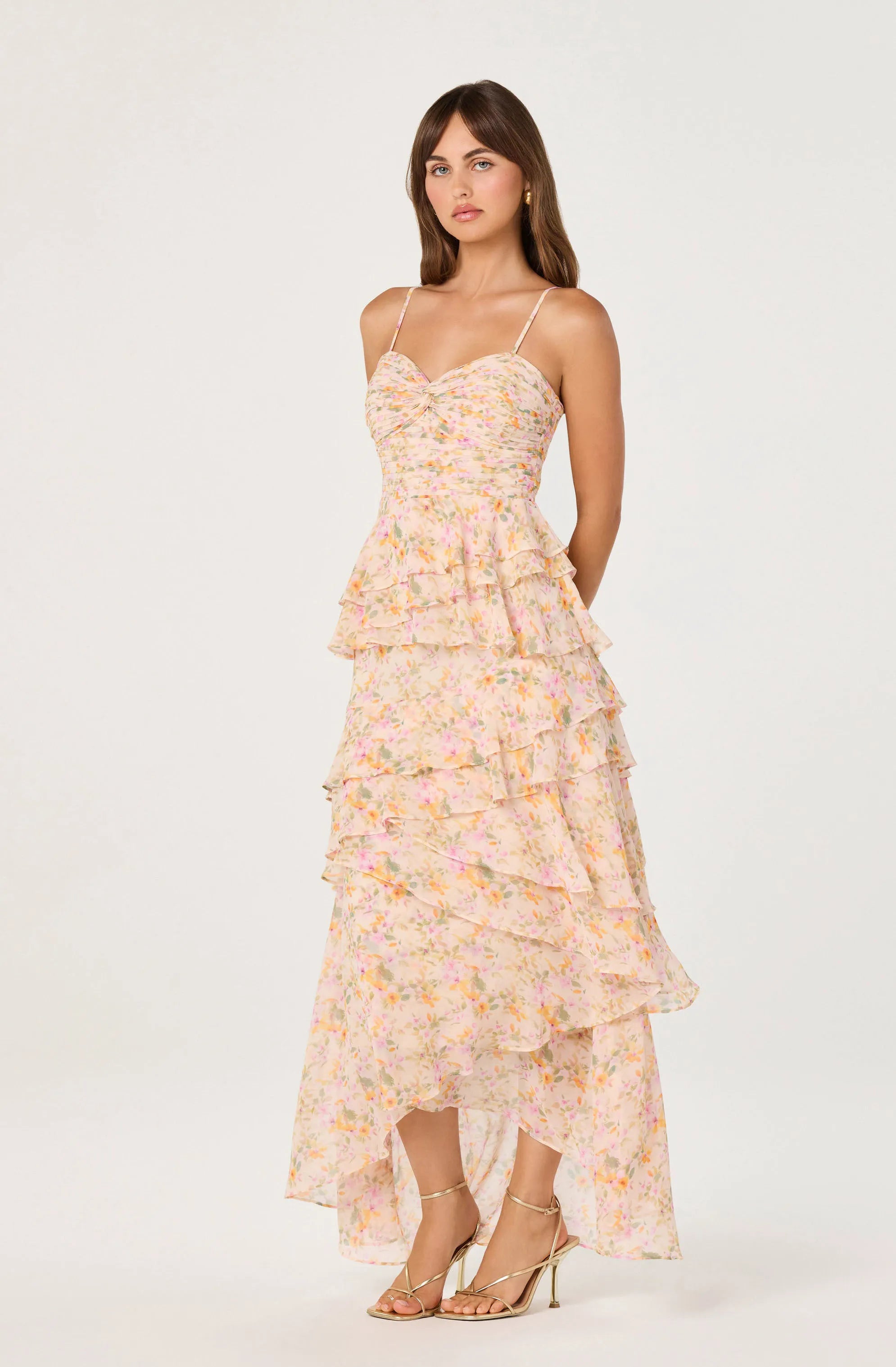 Pink orange floral