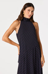 Navy pink polka dot