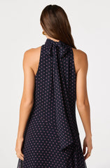Navy pink polka dot