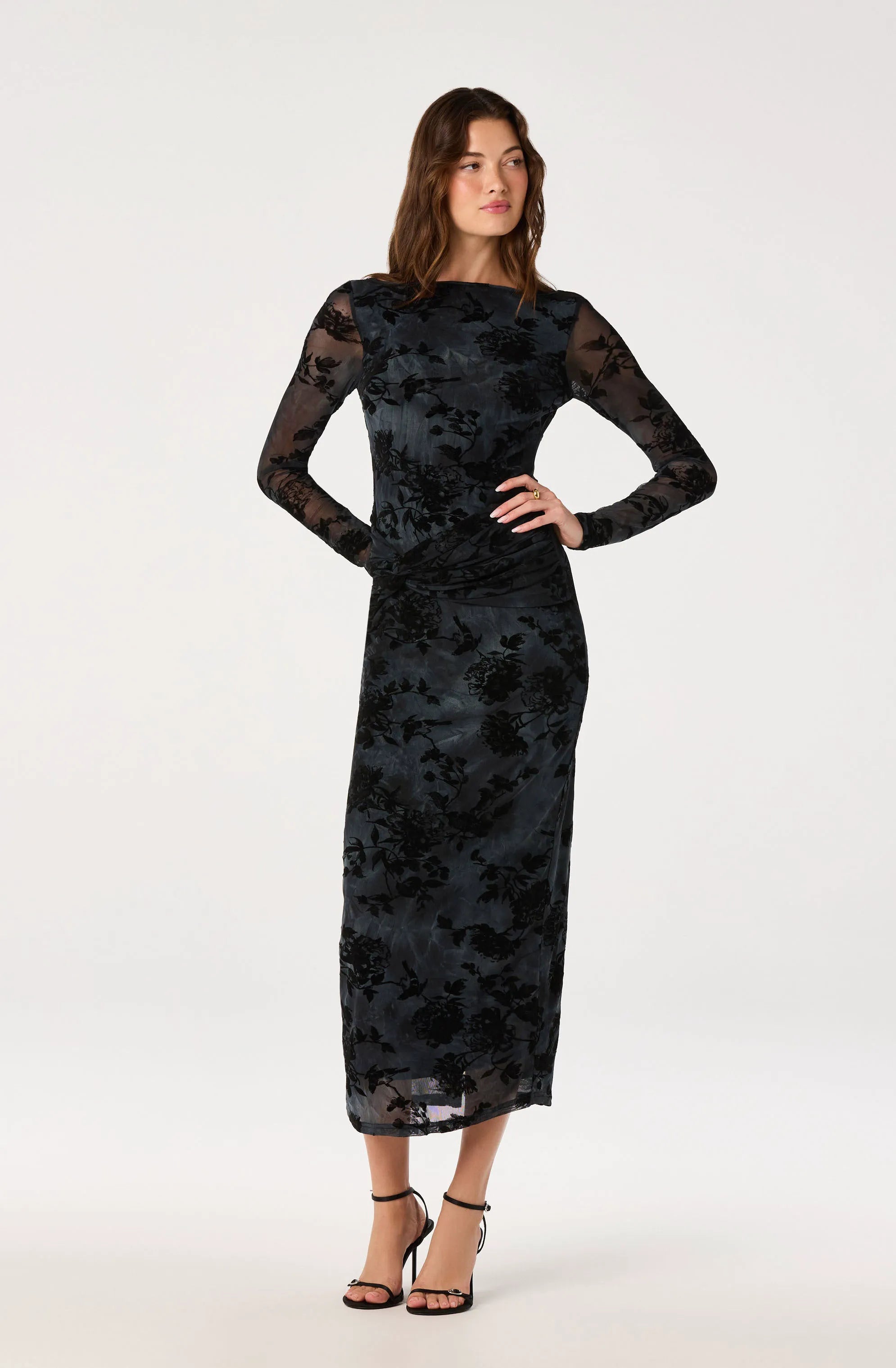 Black blue floral