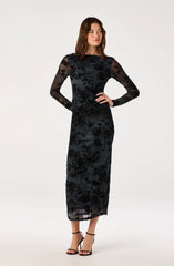 Black blue floral
