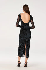 Black blue floral