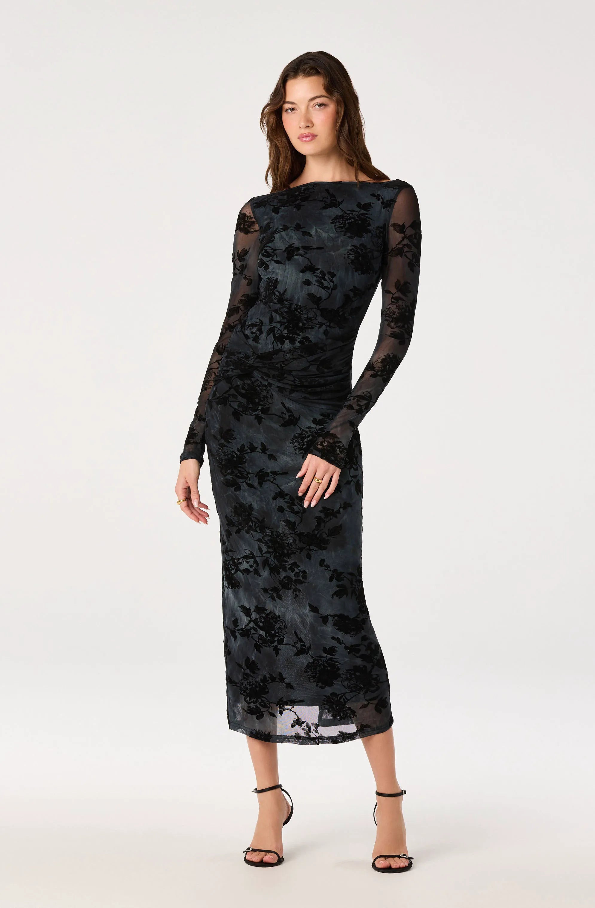 Black blue floral