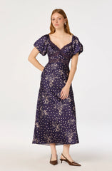 Navy polka dot