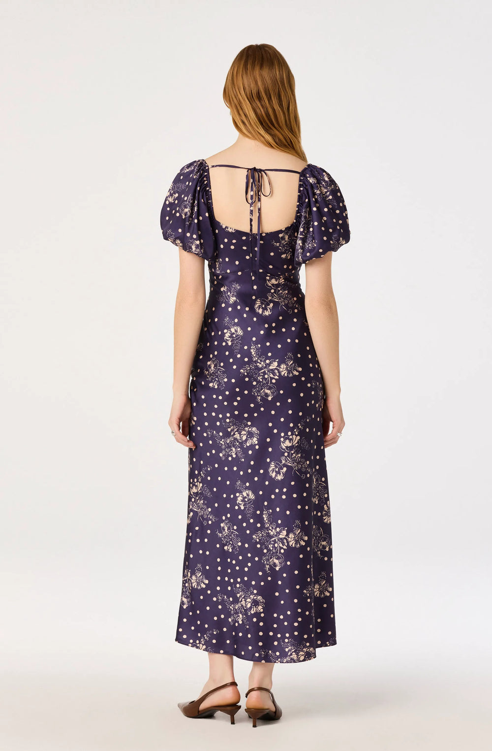 Navy polka dot