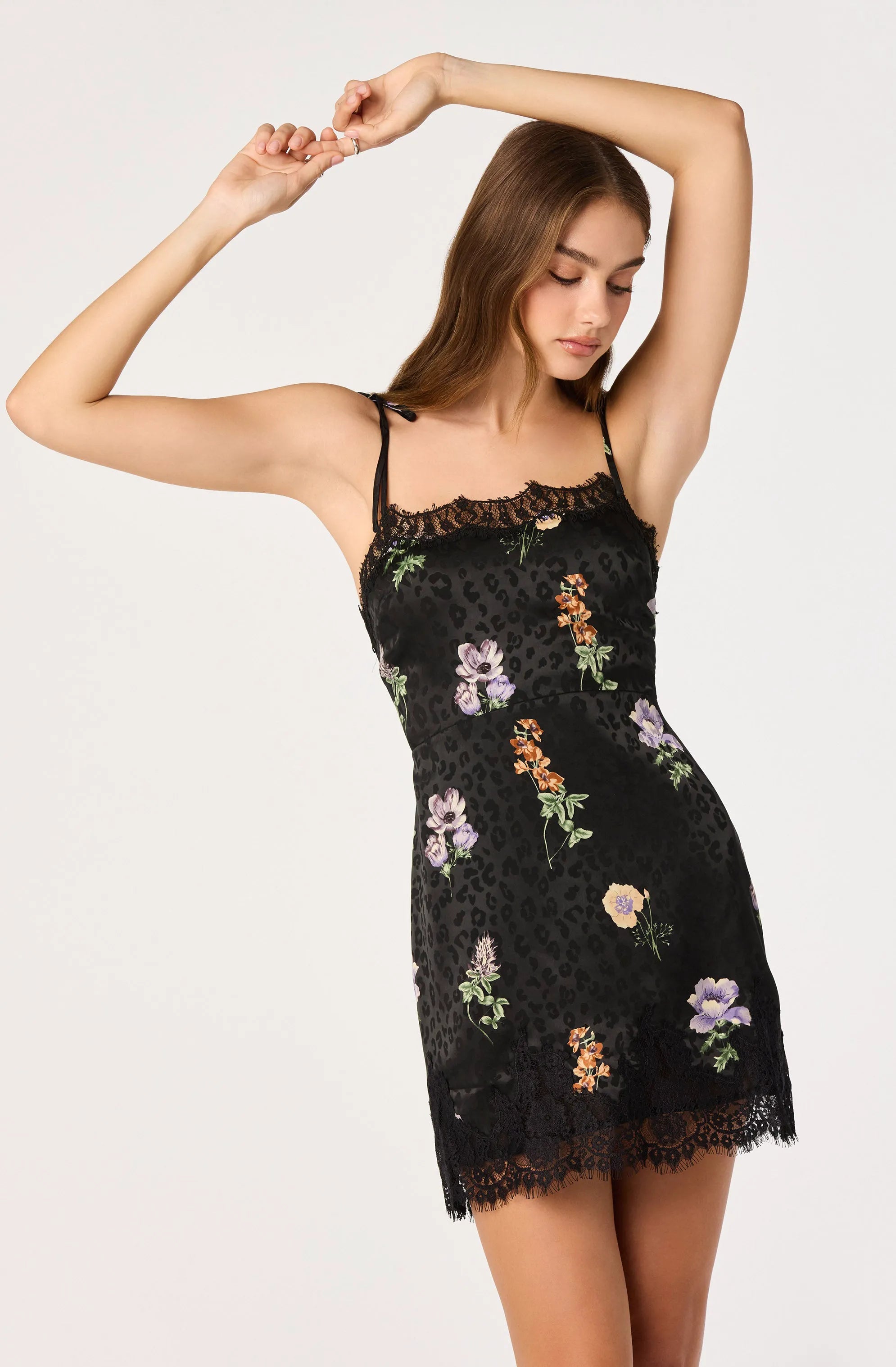 Black leopard floral