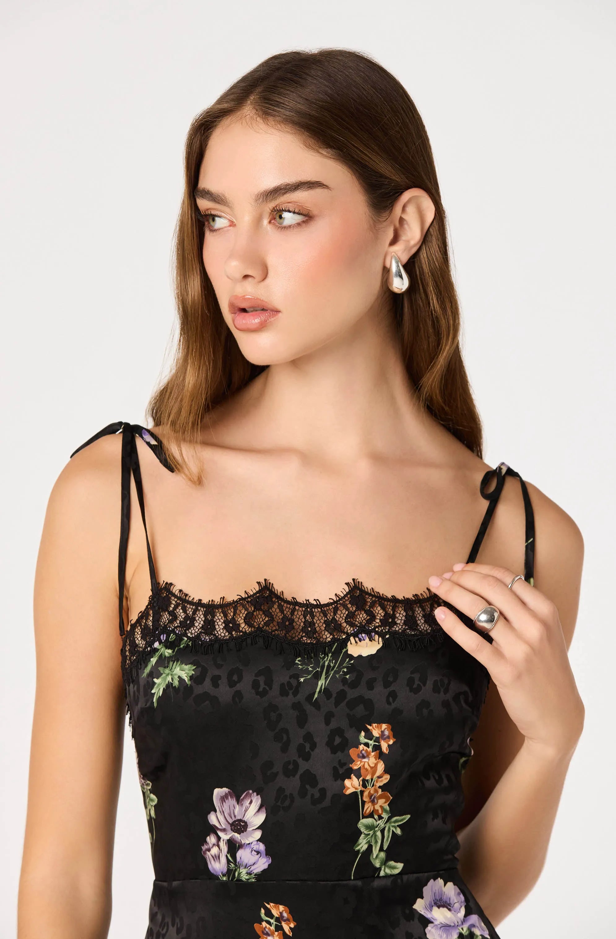 Black leopard floral