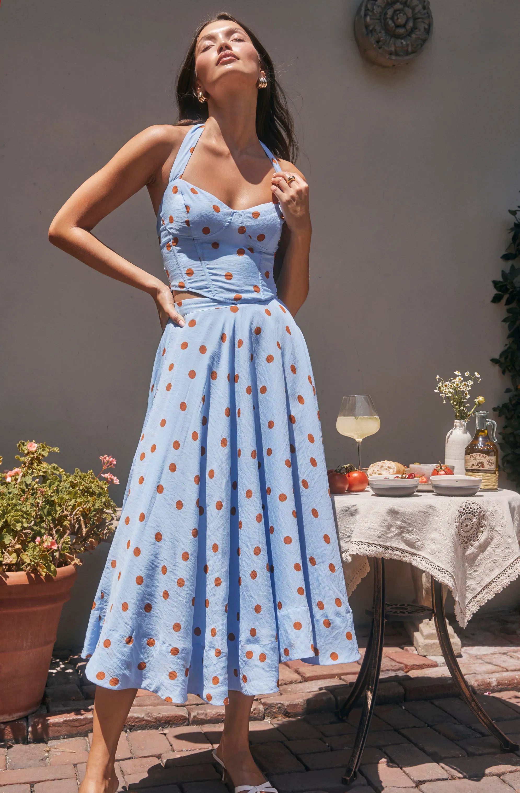 Blue rust polkadot