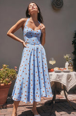 Blue rust polkadot
