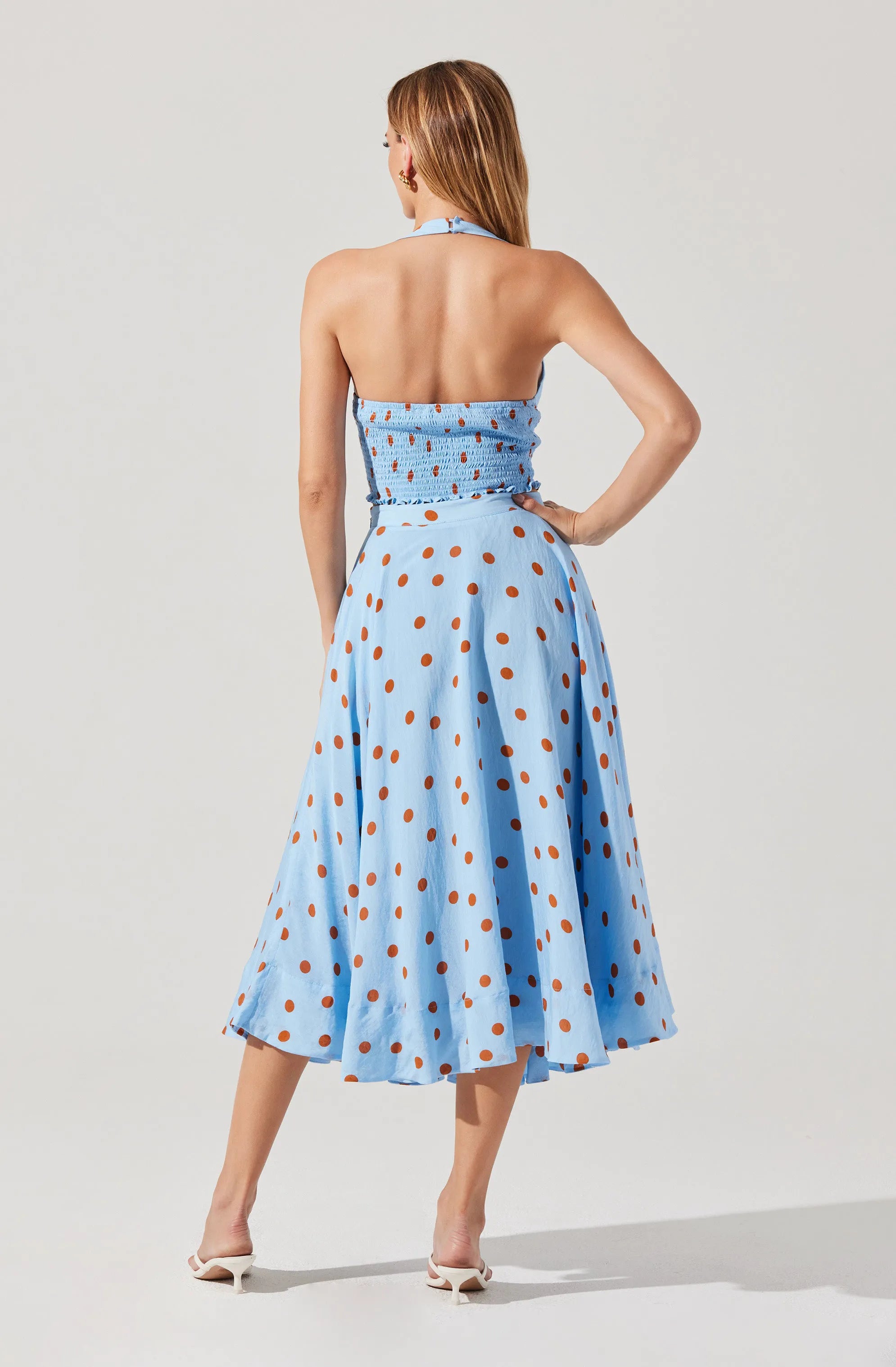 Blue rust polkadot