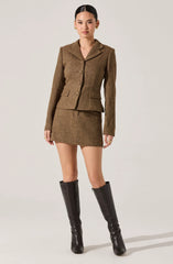Brown herringbone