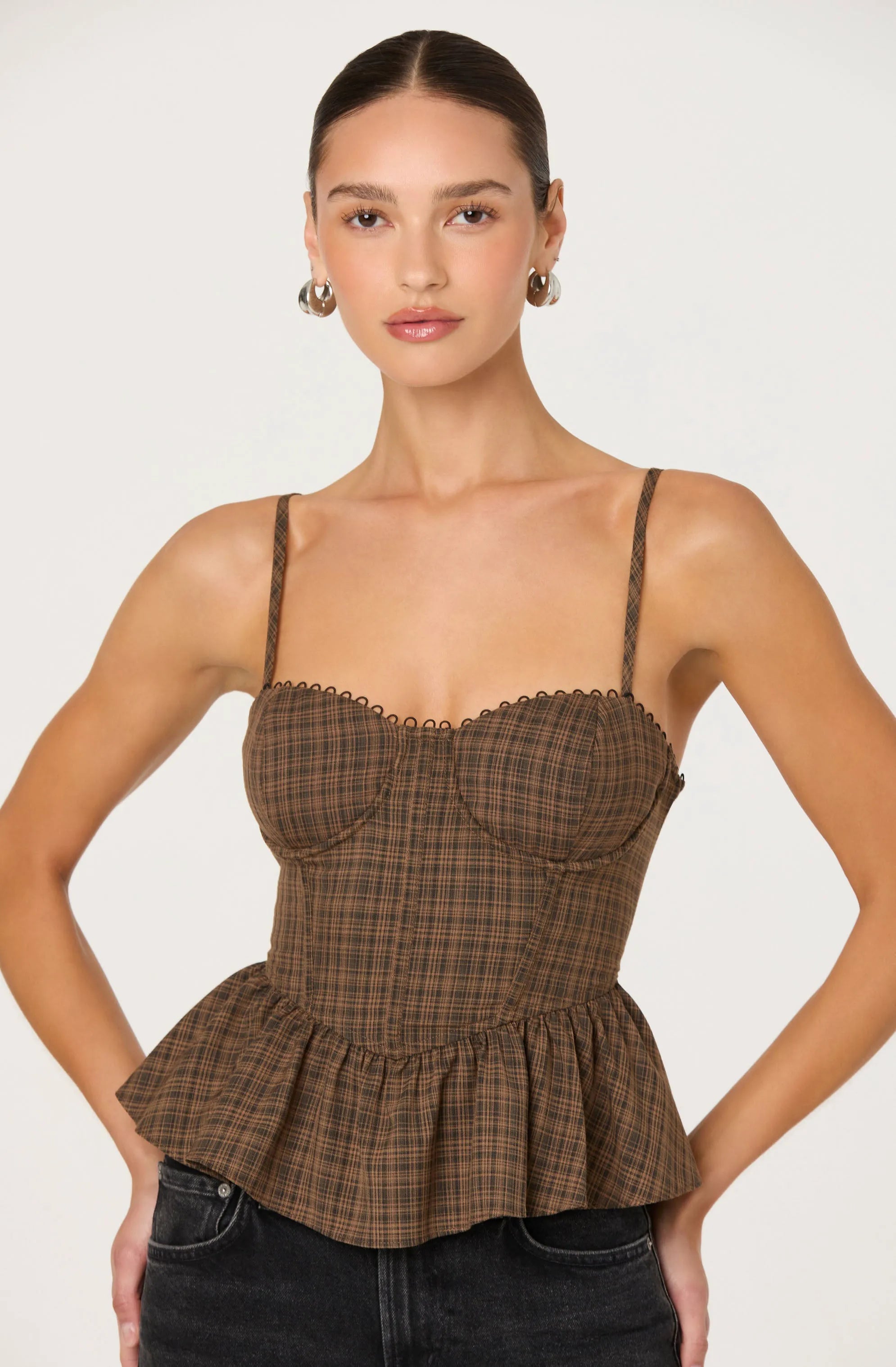 Black brown plaid
