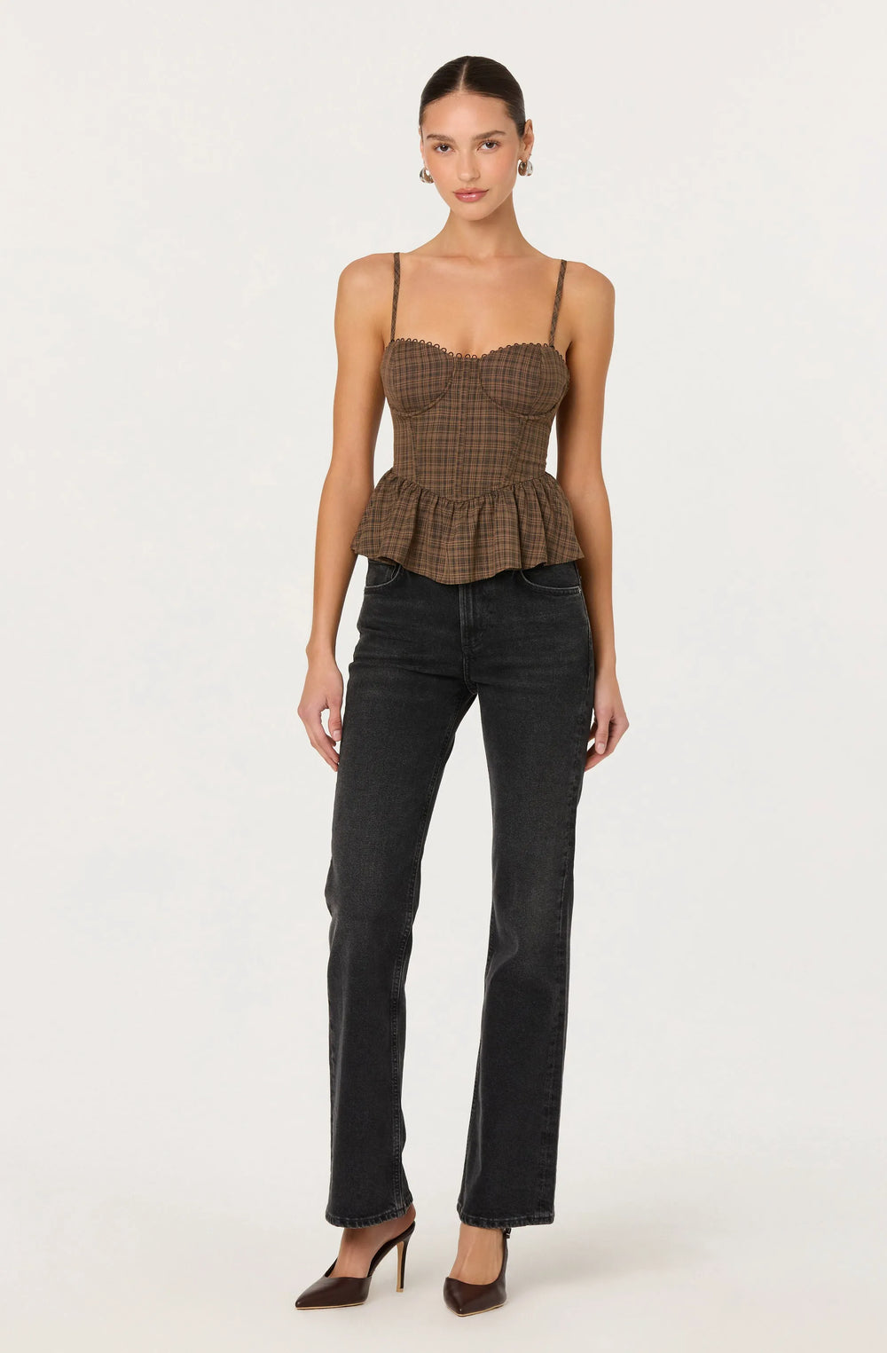Black brown plaid