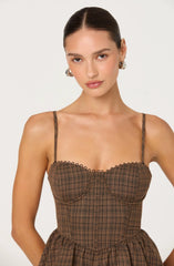 Black brown plaid