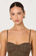 Black brown plaid