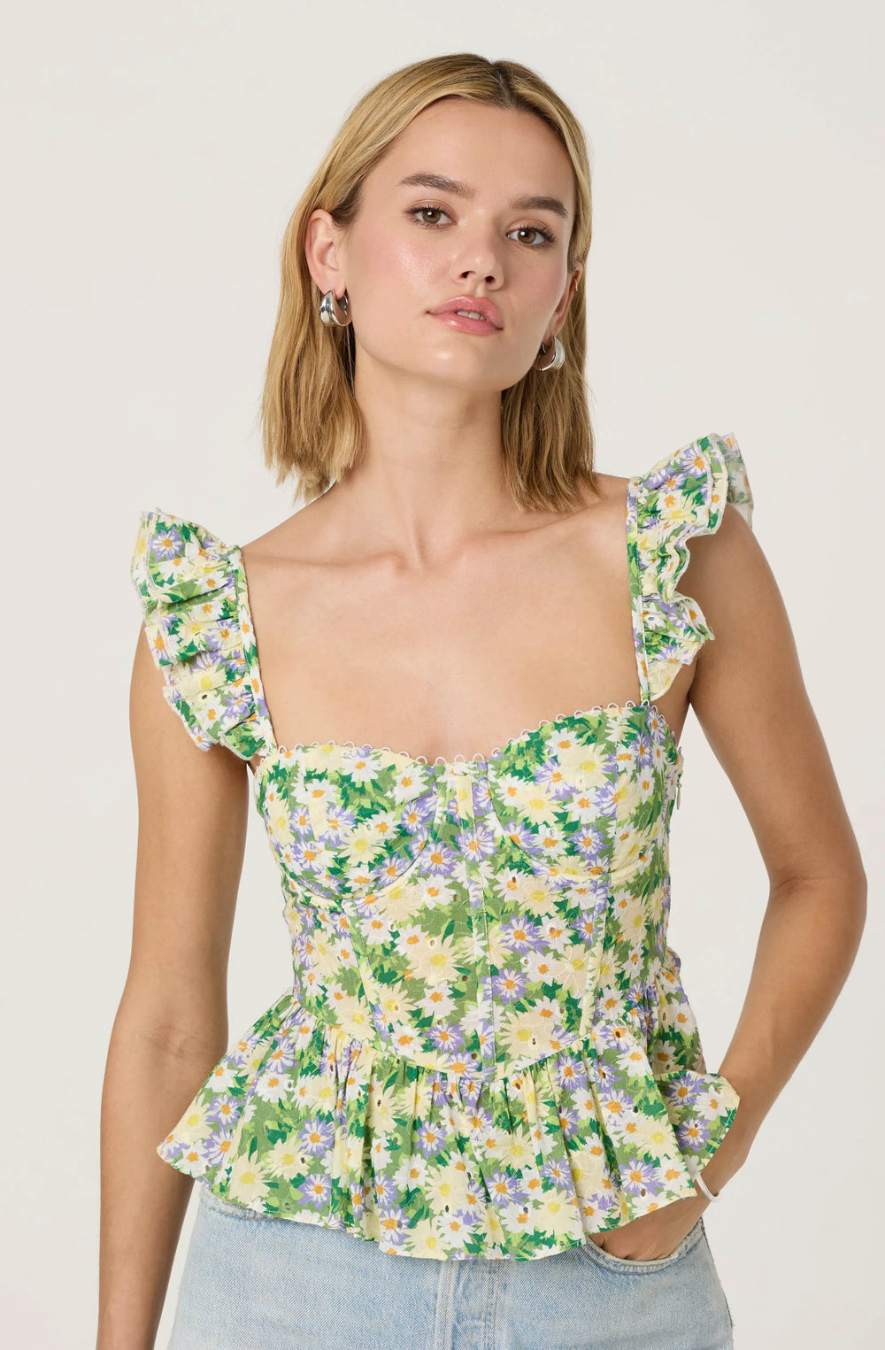 Purple green floral