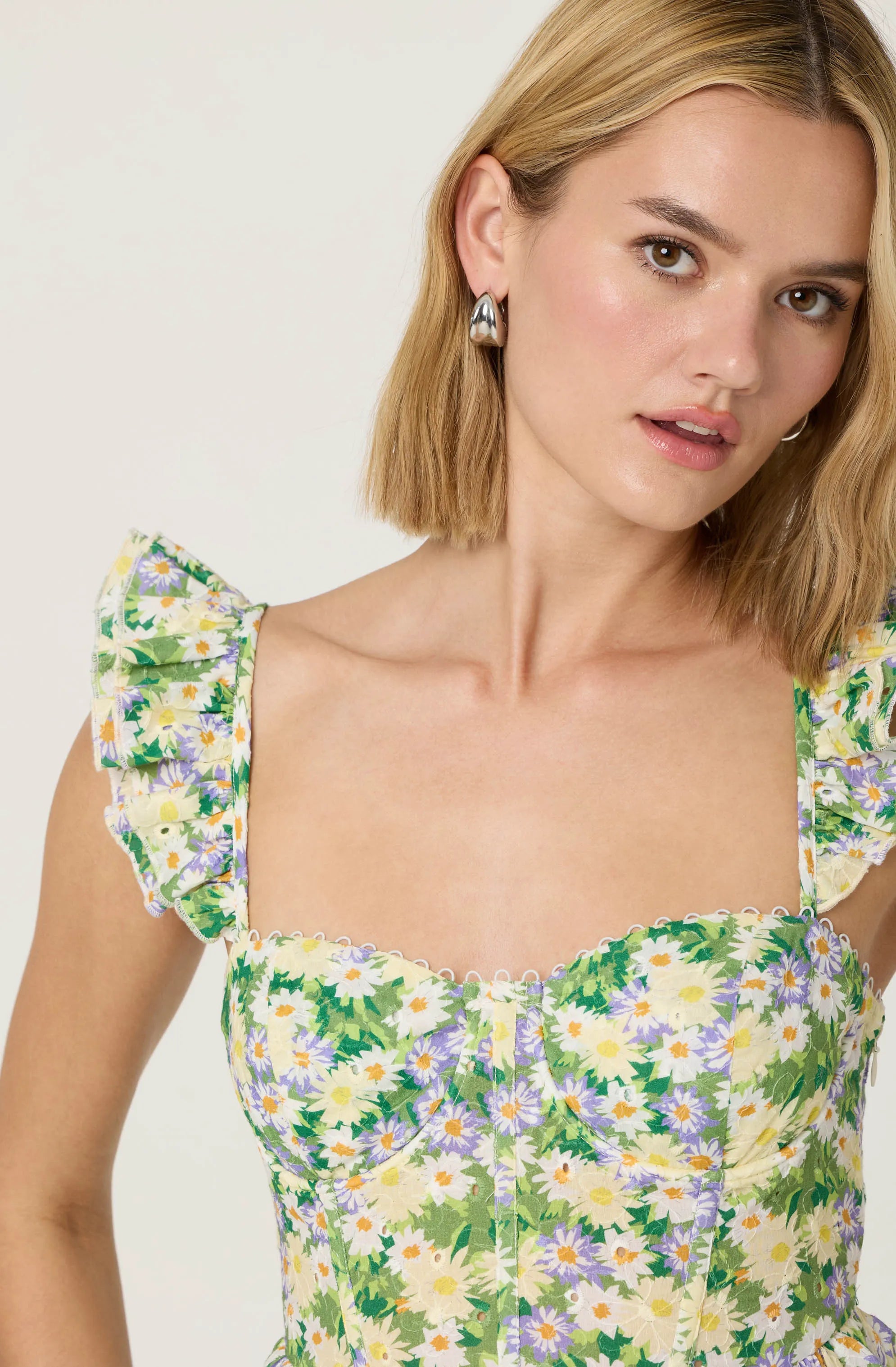 Purple green floral