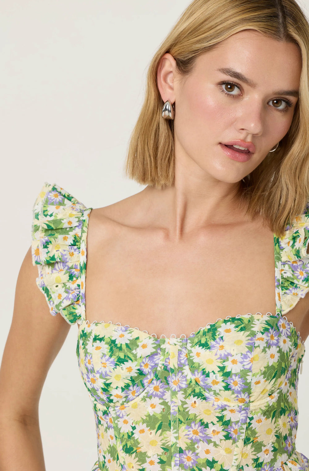 Purple green floral