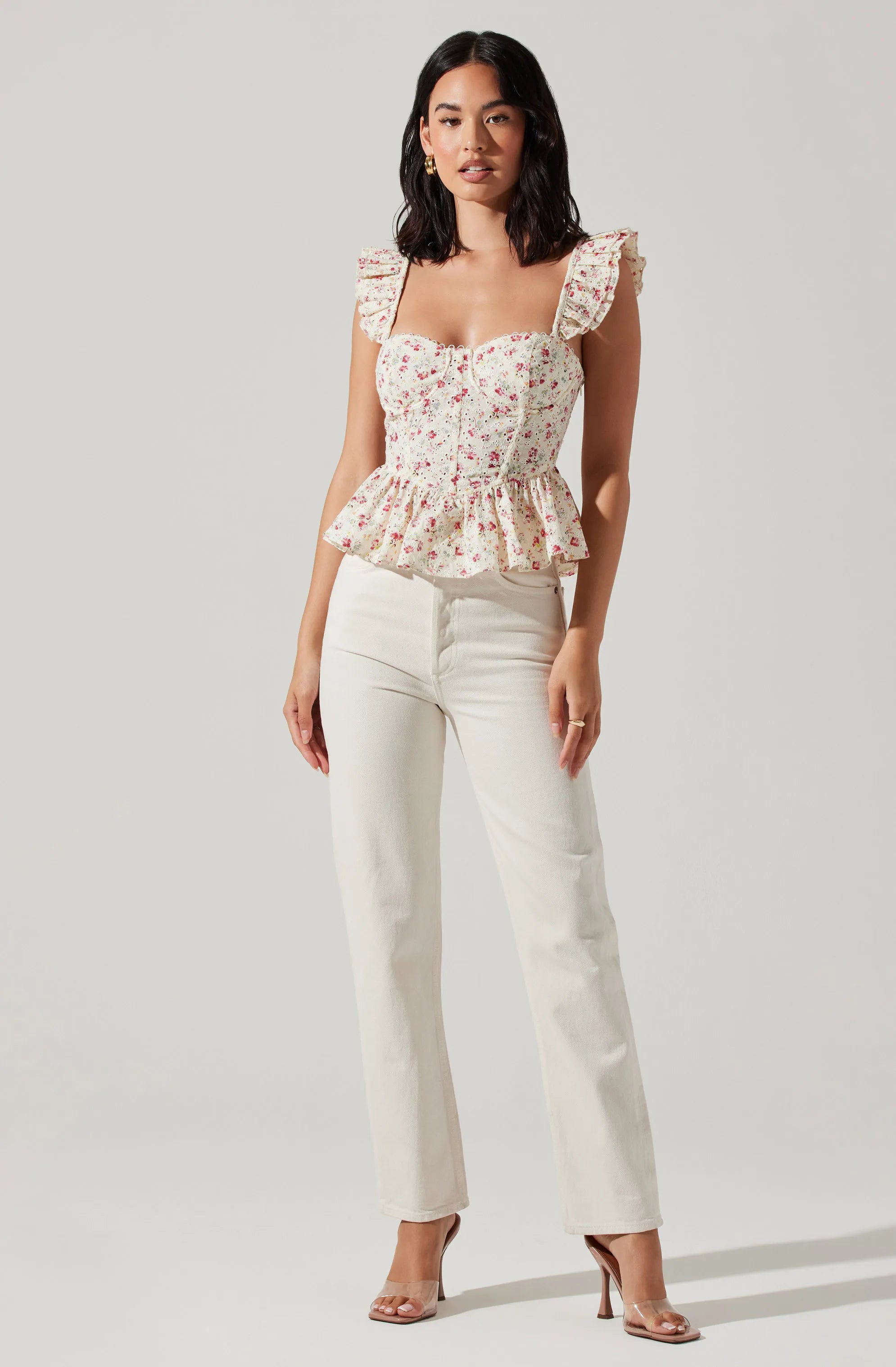 White red floral