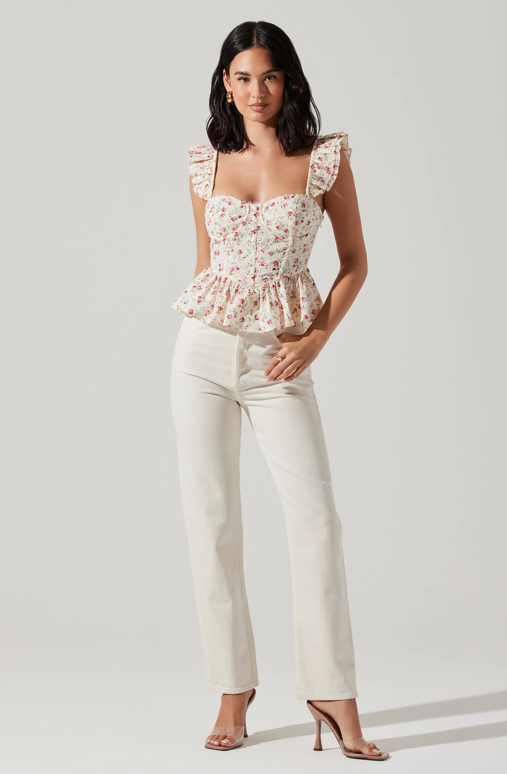 White red floral