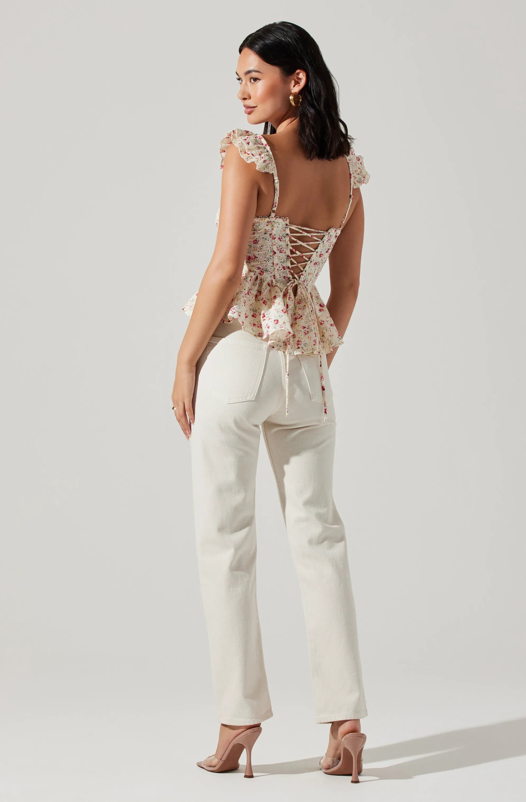 White red floral
