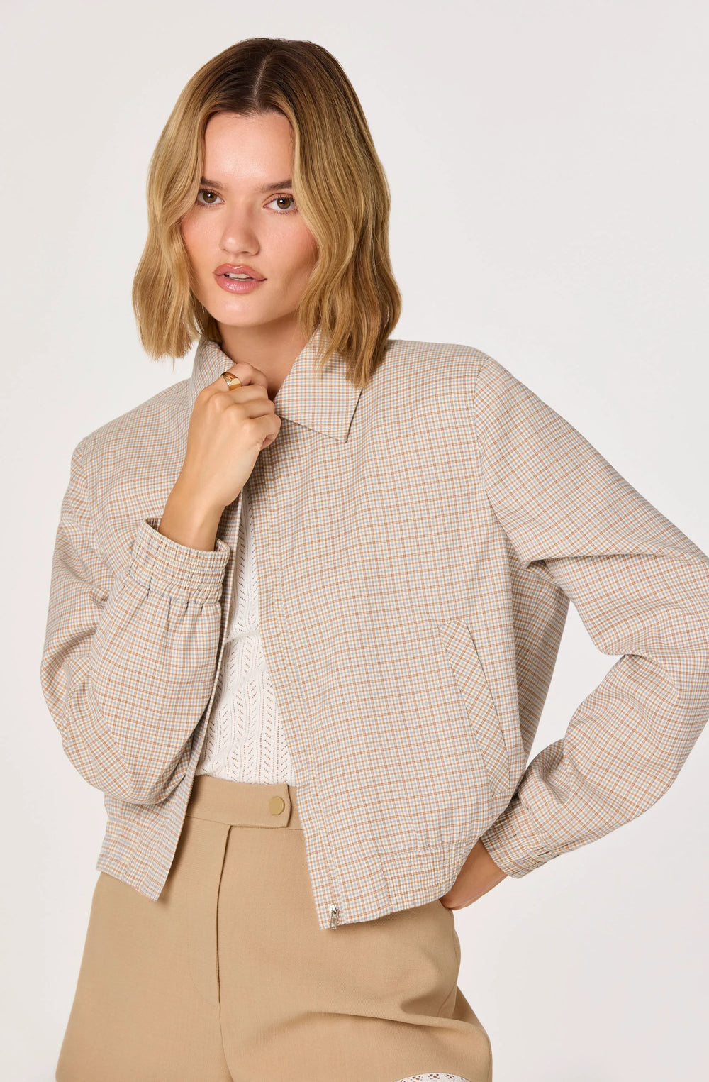 Brown blue plaid