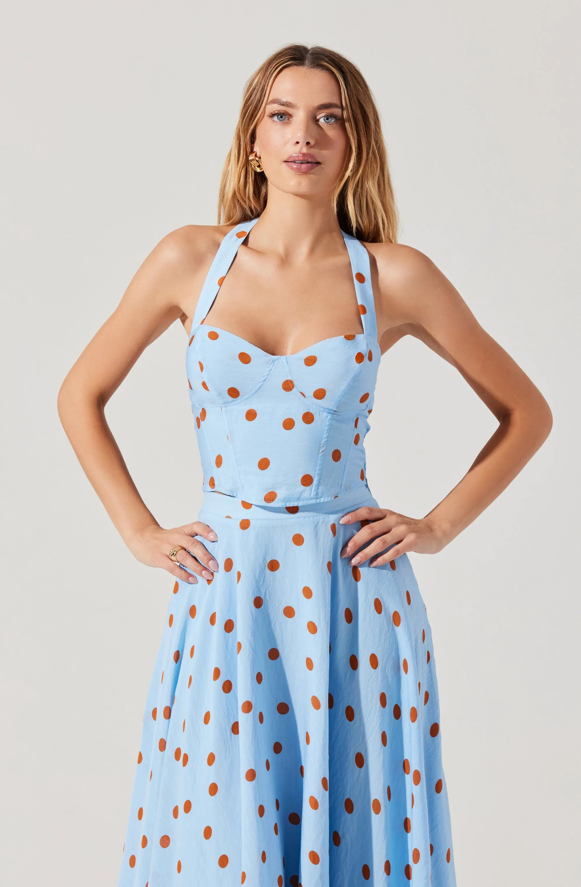 Blue rust polkadot