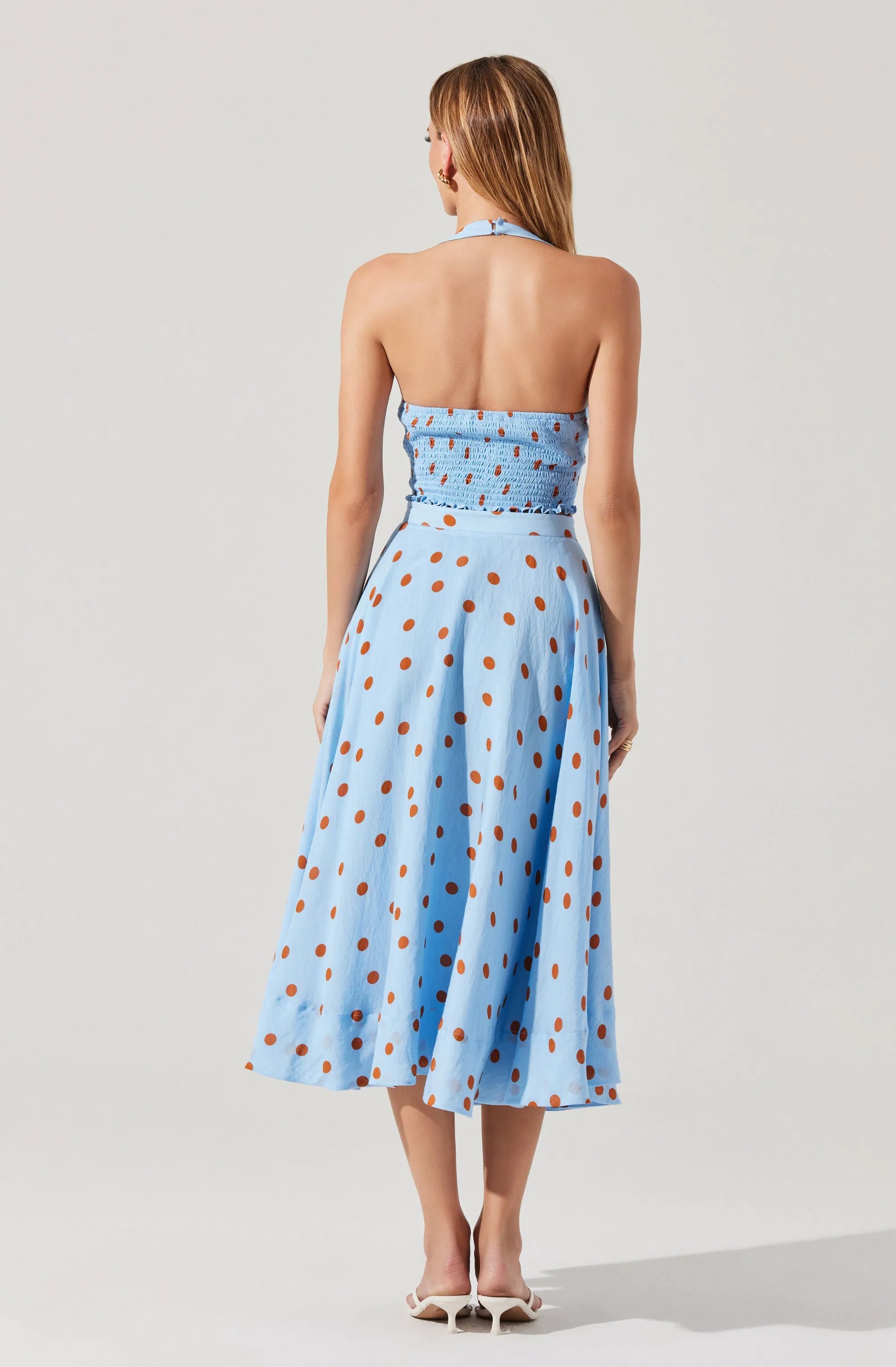 Blue rust polkadot