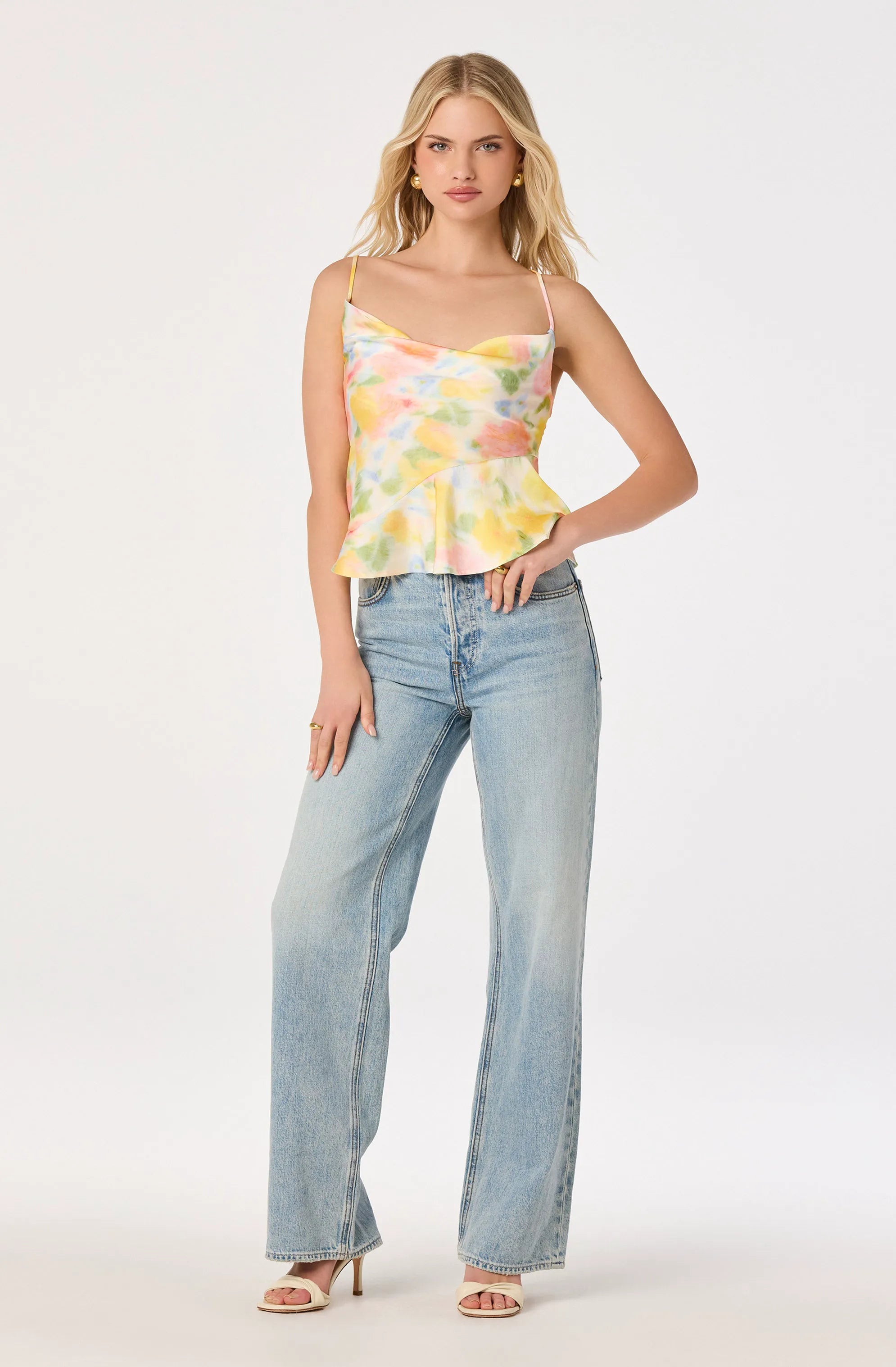 Pink yellow floral