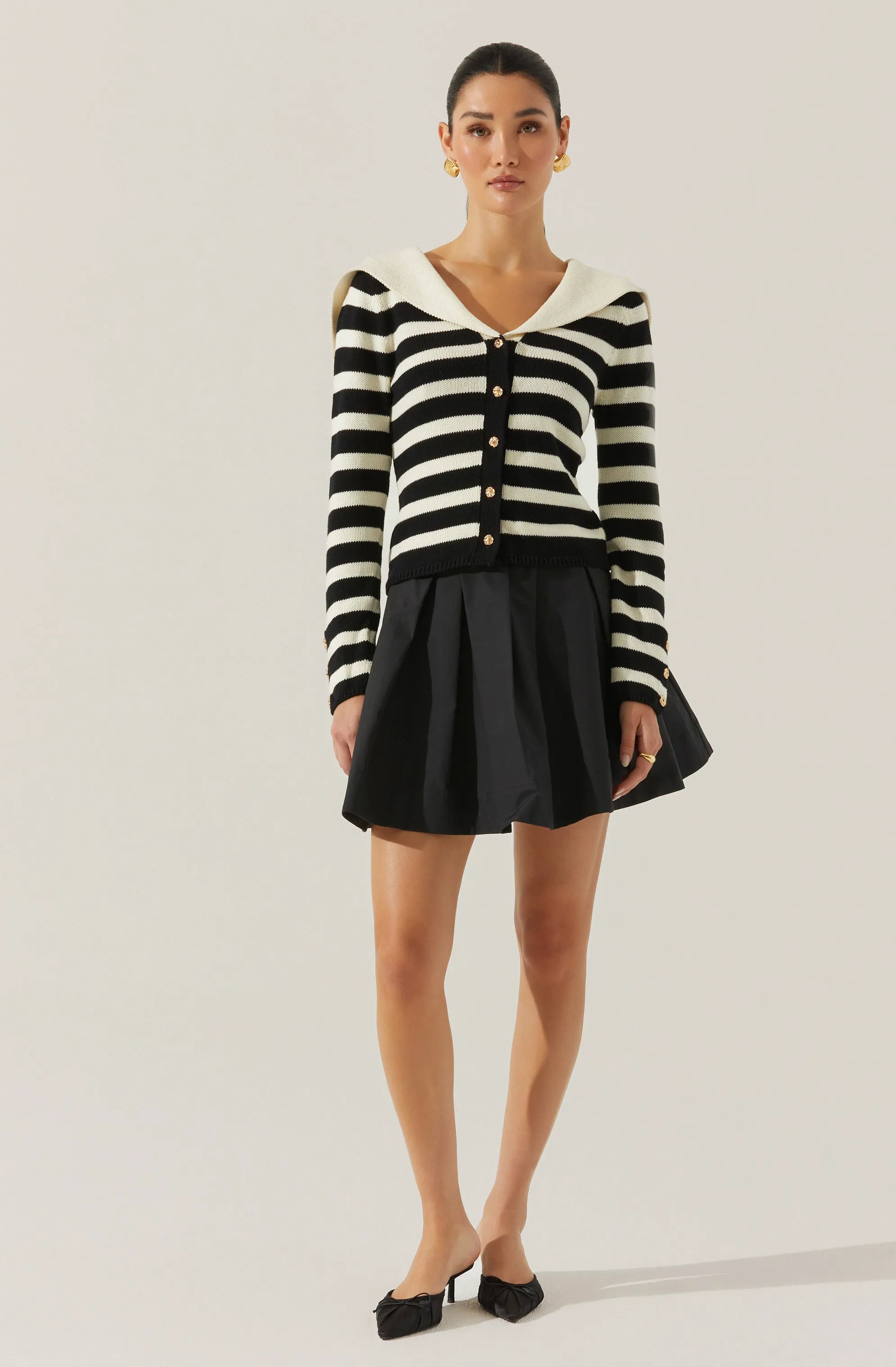 Stripe cream black