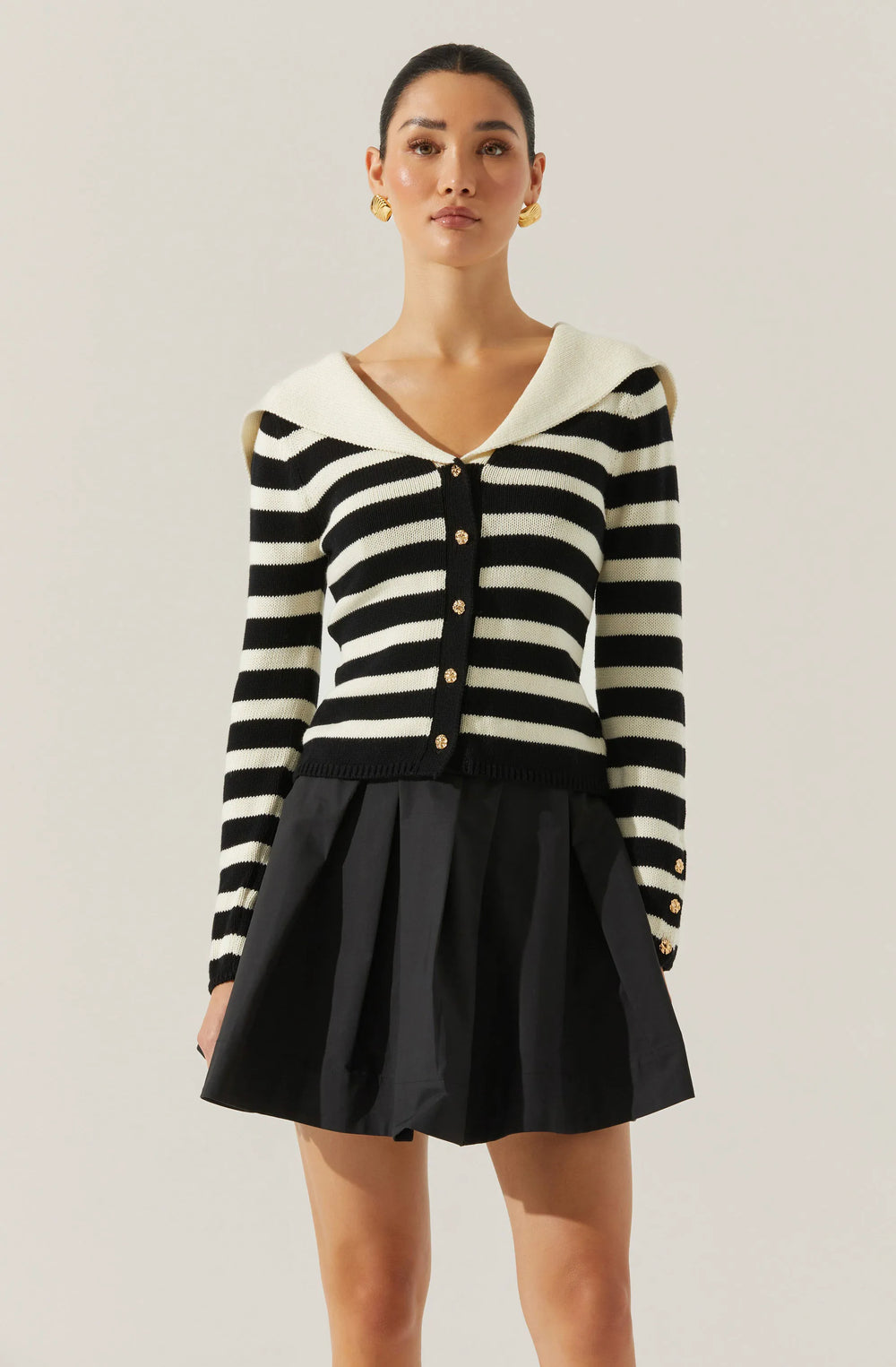 Stripe cream black