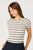 Cream navy stripe