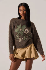 Brown green floral