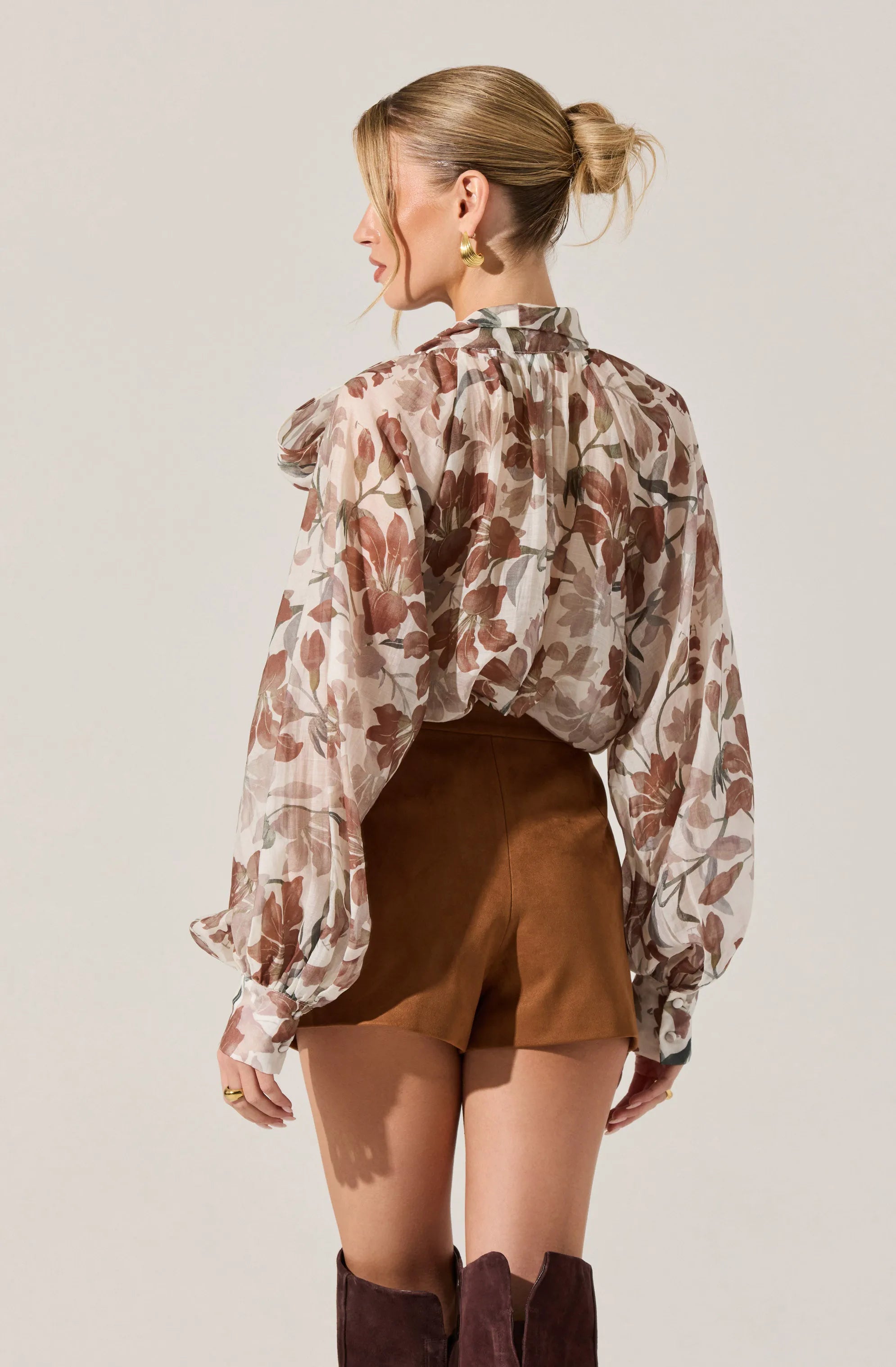Brown white floral