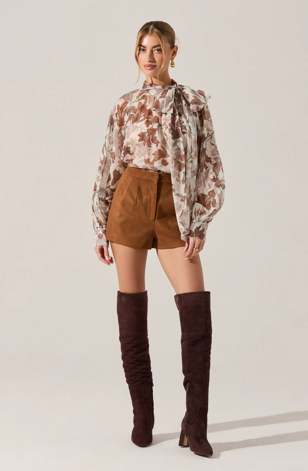 Brown white floral