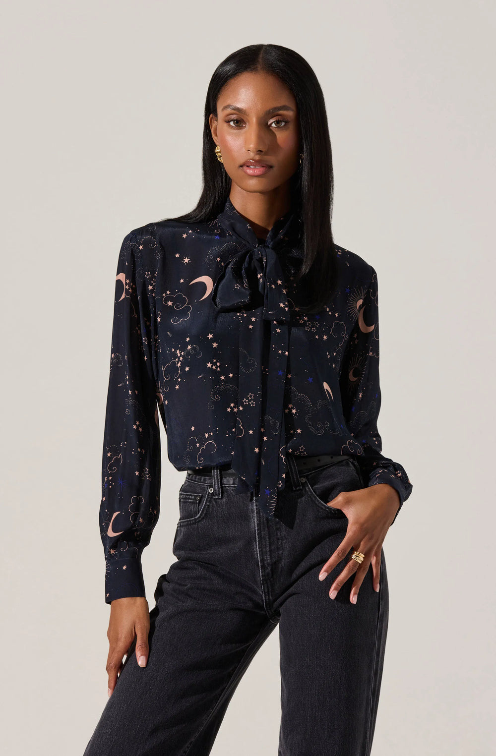 Navy night print