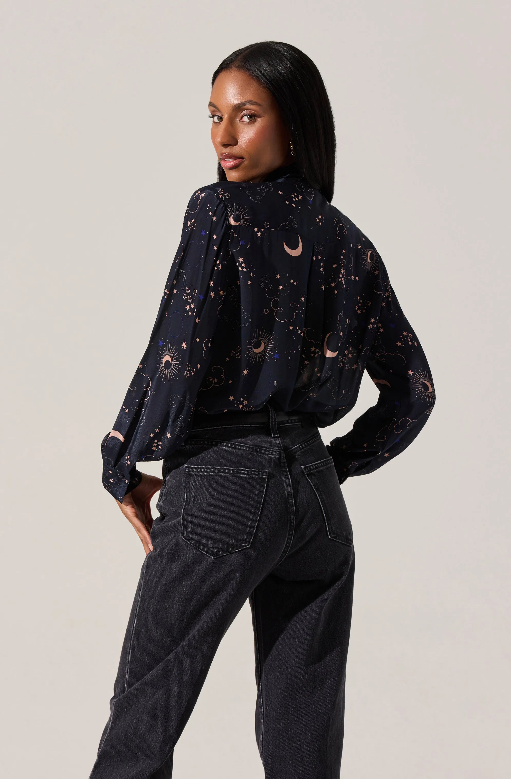Navy night print