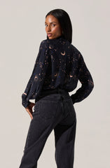 Navy night print