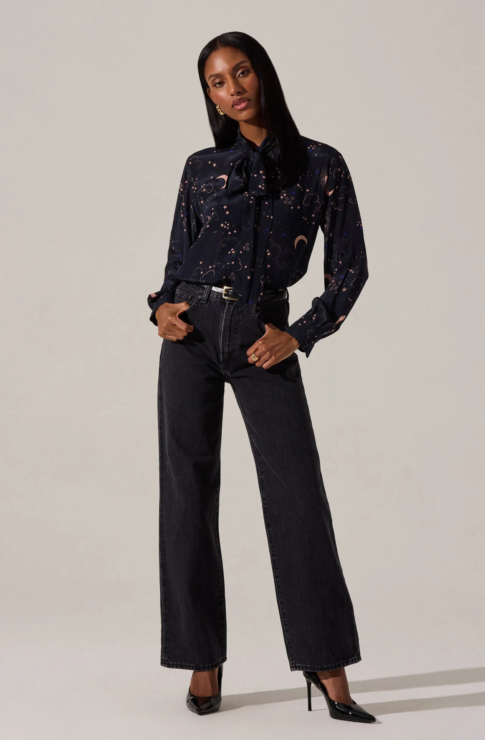 Navy night print