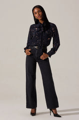 Navy night print