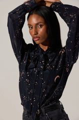 Navy night print