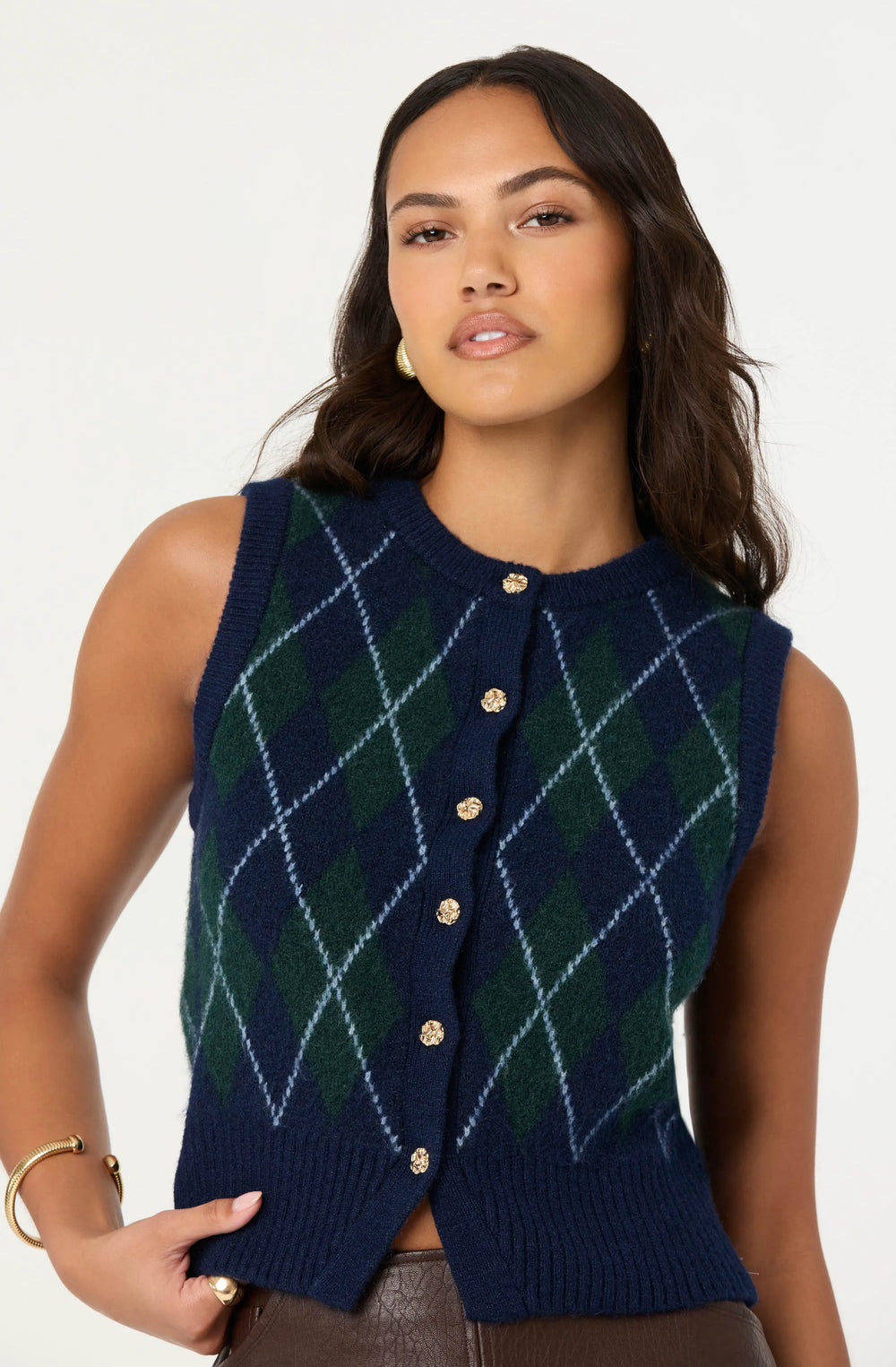 Green blue argyle