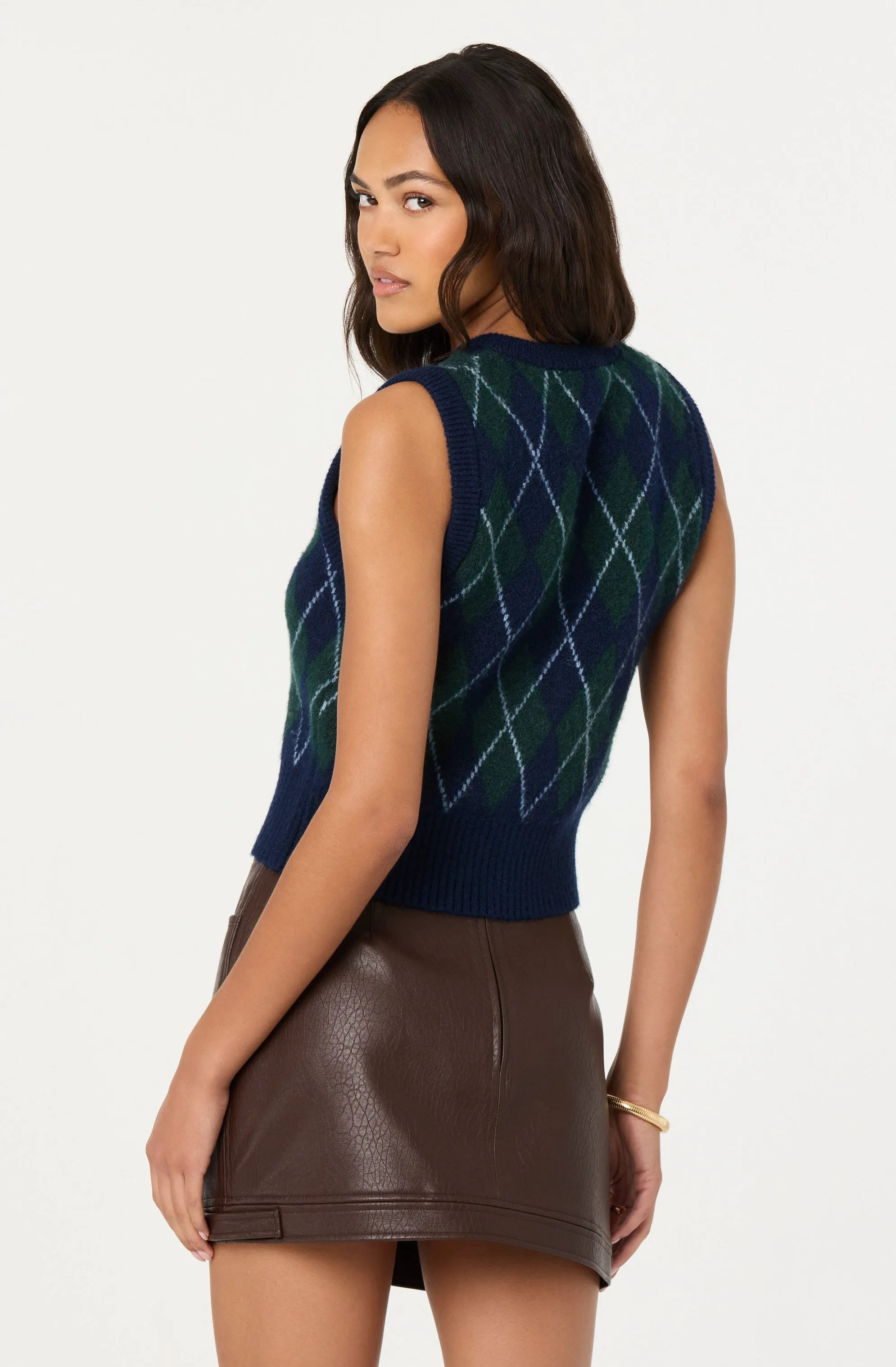 Green blue argyle