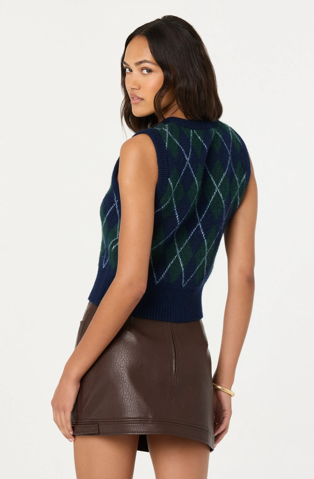 Green blue argyle