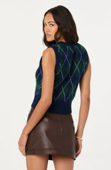 Green blue argyle
