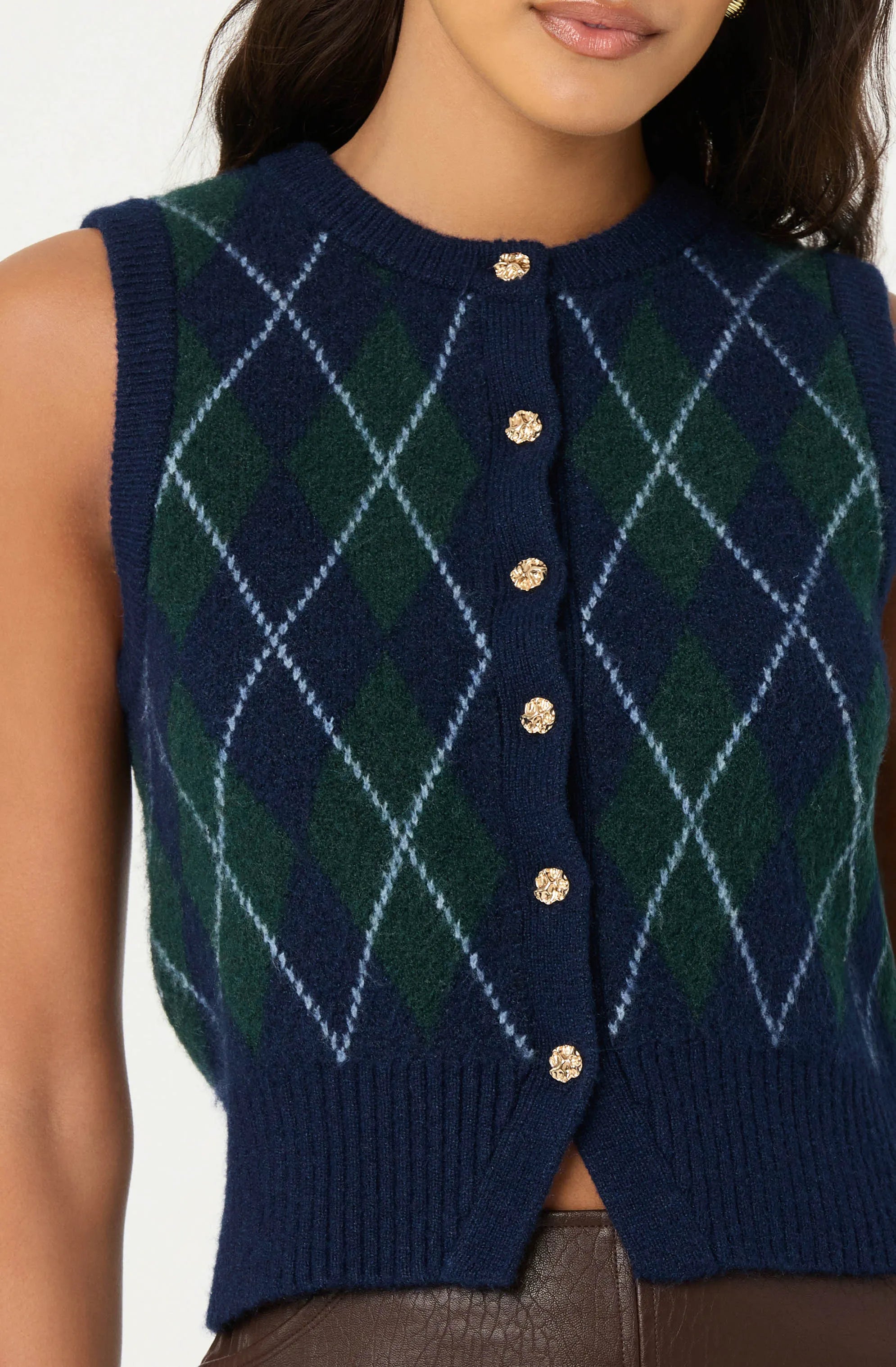 Green blue argyle