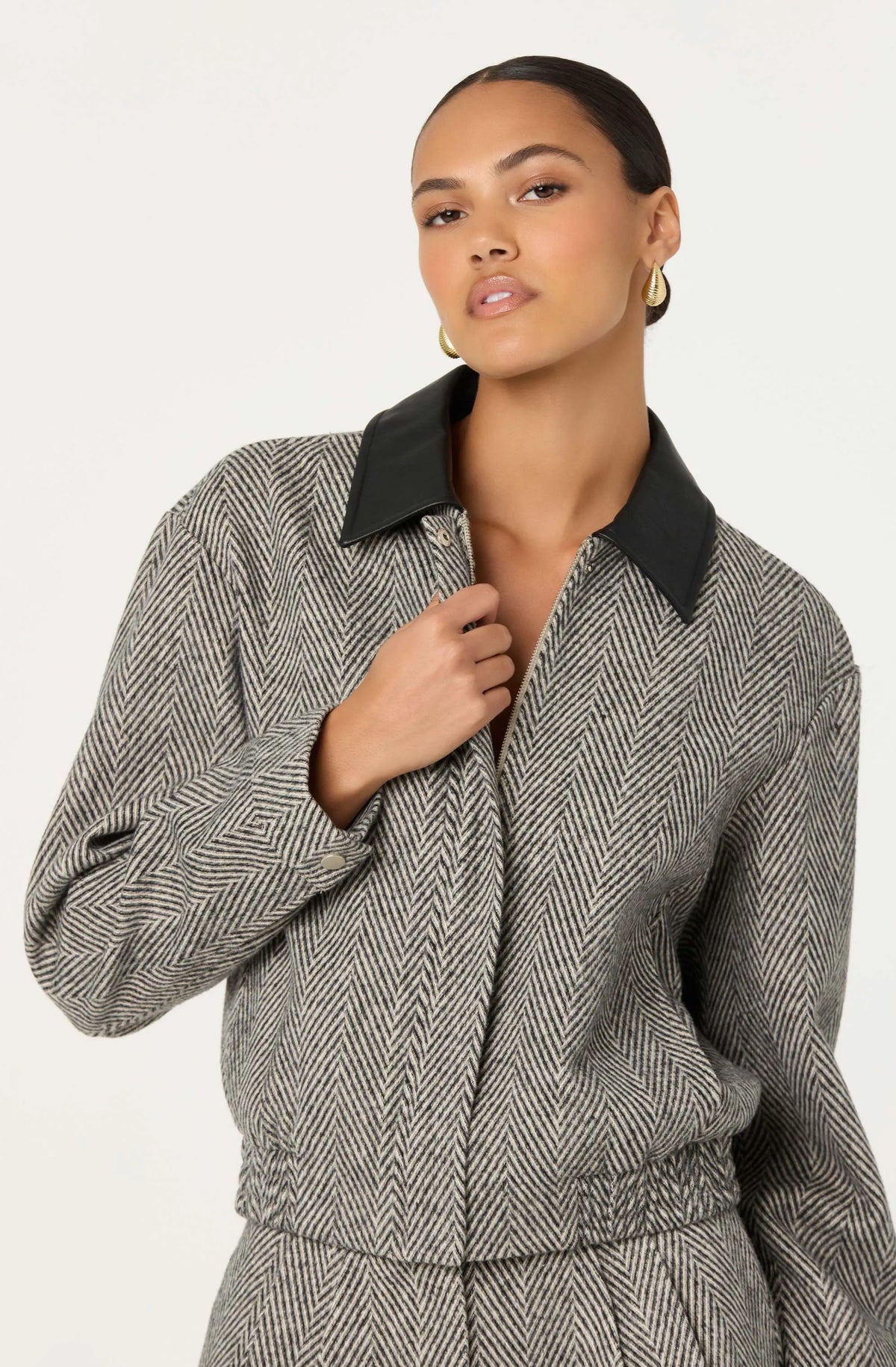 Grey herringbone